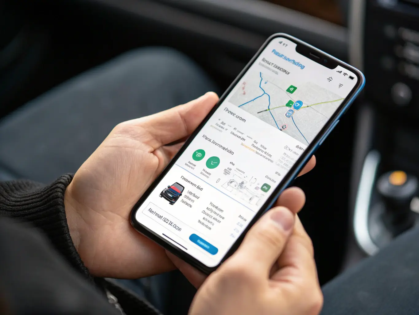 A graphic showing a smartphone displaying the RoadAid app interface, highlighting the transparent pricing details for various services. The design is clean and user-friendly, with clear cost breakdowns.
