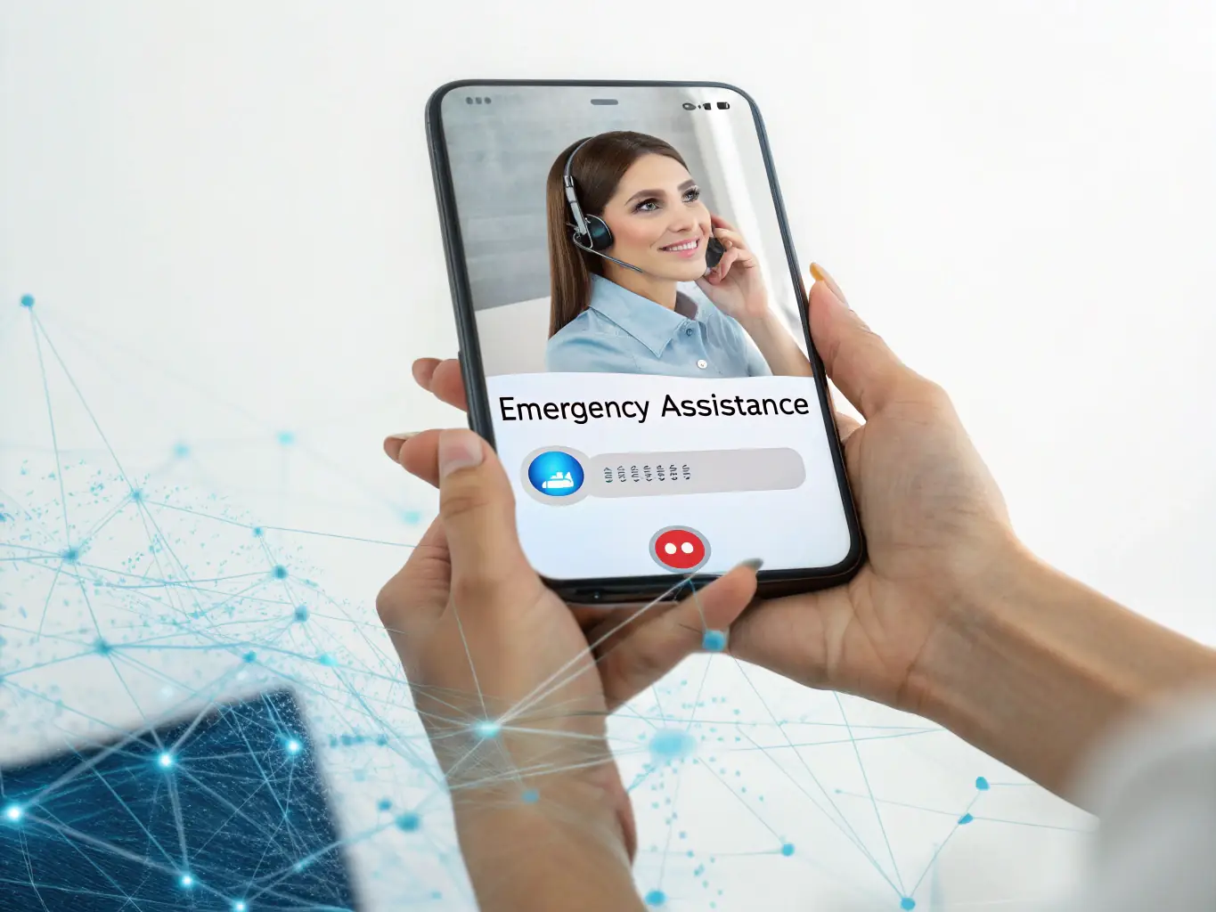 A close-up view of the customer chat interface within the RoadAid Worker Dash, showing a conversation between a worker and a customer. The chat window includes timestamps, message previews, and options for sending attachments or location pins.